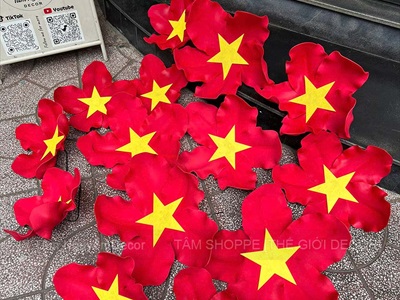 Hoa cờ Việt Nam loại đẹp [Nhẹ - 3 Size] 35-40-45cm CANHHOA-12